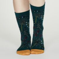 SPW558 TEAL BLUE Amice Organic Cotton Floral Socks In Teal Blue 2 e1604436256689