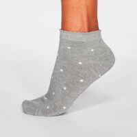 SPW596 GREY MARLE Eudora Spotty Bamboo Organic Cotton Blend Socks in Grey Marle 1S scaled e1614187028404