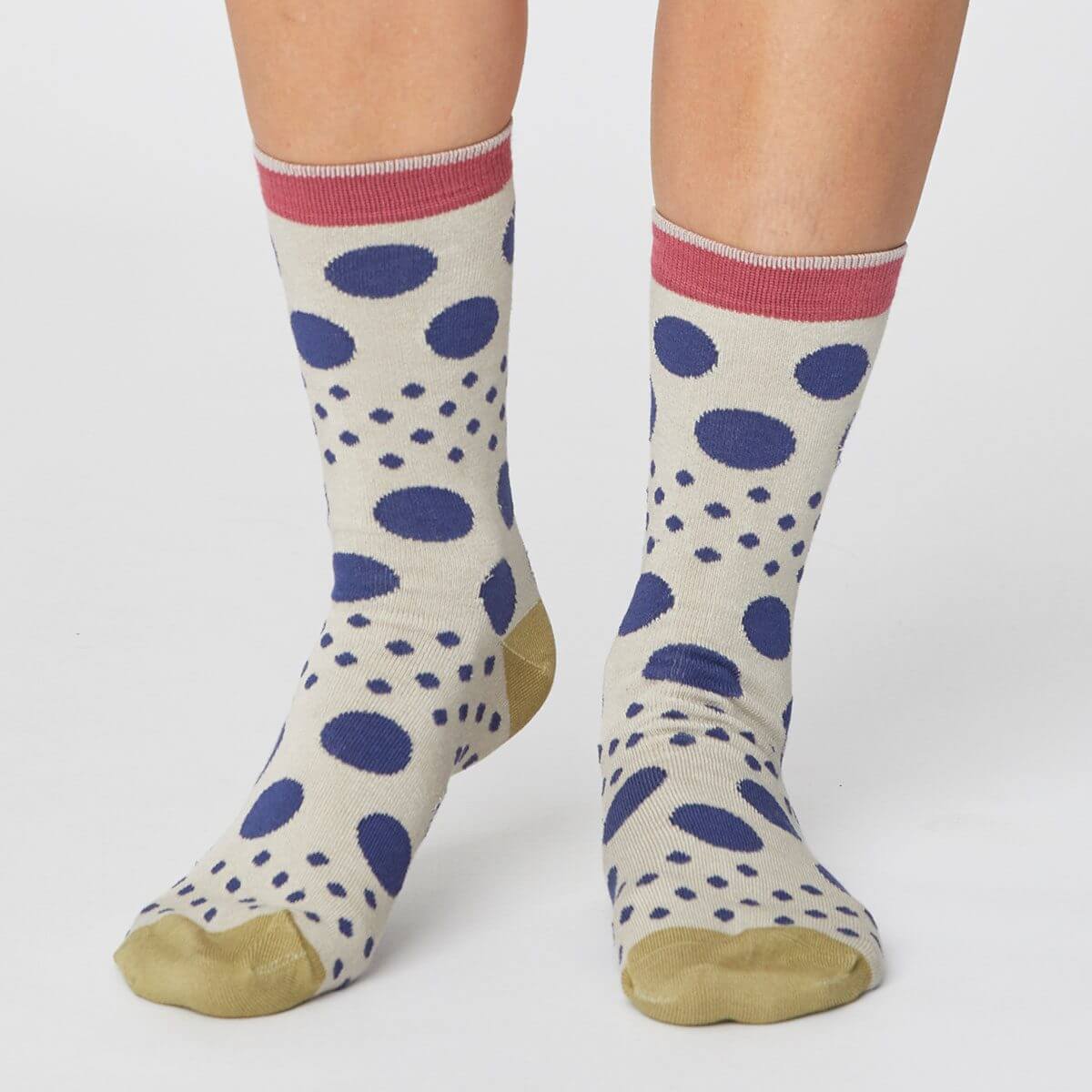 Nude Big Dots Bamboo Socks - Wild Wool