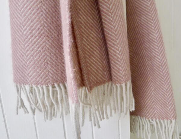 Dusky pink wool discount throw