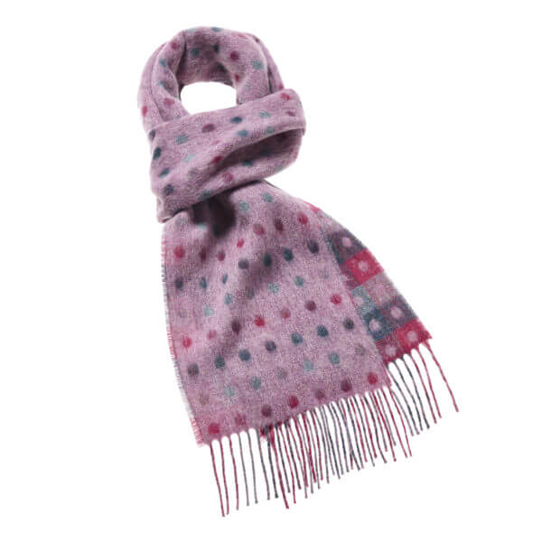 S0241-X13 Lambswool Spot Check Scarf Lilac