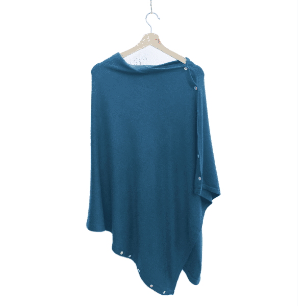 WildWoolPic I fairtrade cashmere poncho teal