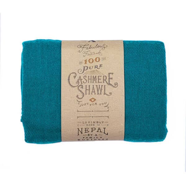 WildWoolPic I fairtrade cashmere shawl teal e1607601563318