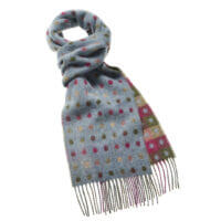 bronte teal multi spot lambswool scarf