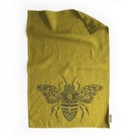 GeorgieLettersPic Linen Teatowel Moss Bee Product