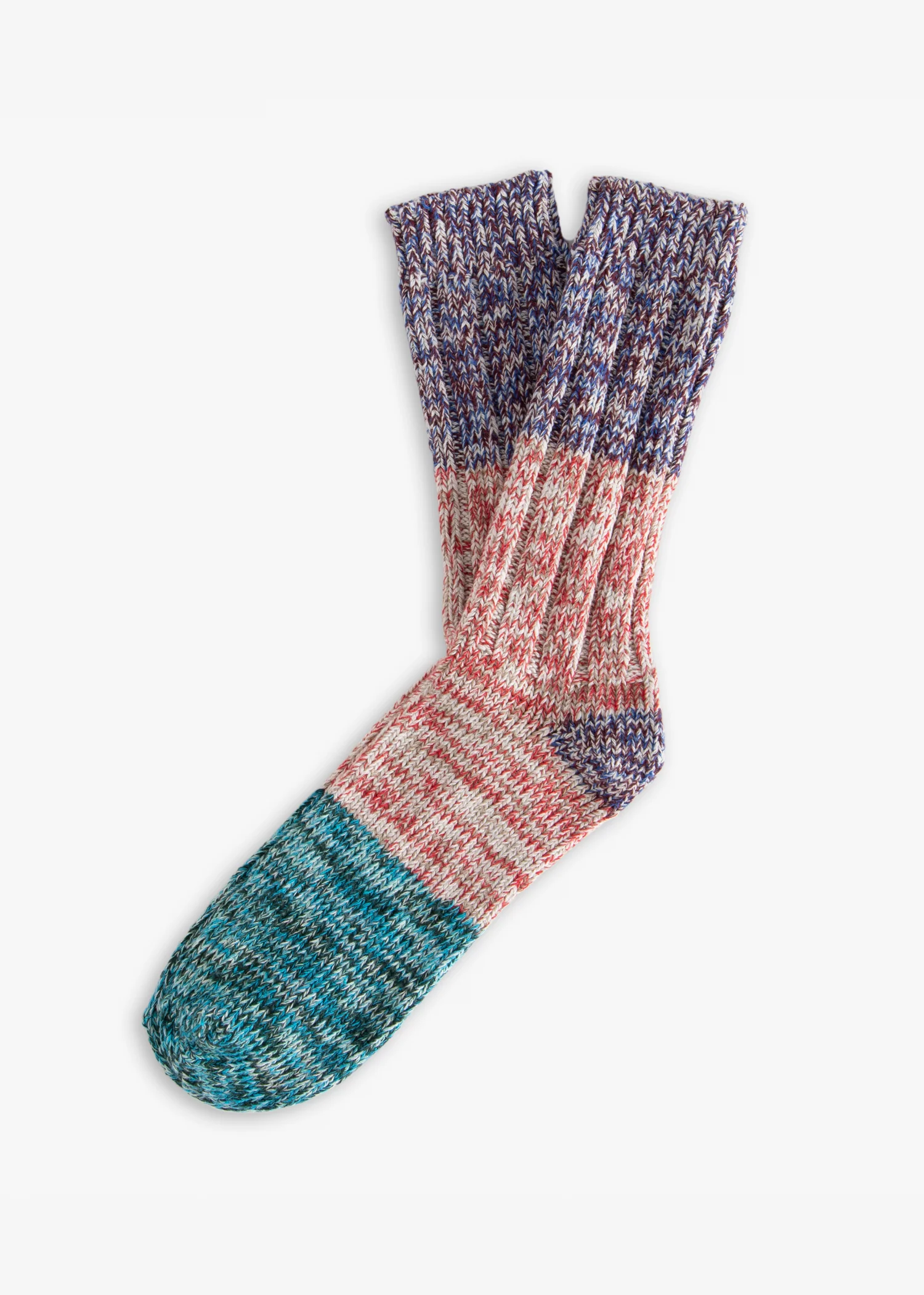 Wildwool-recycled-cotton-socks-purpleblue