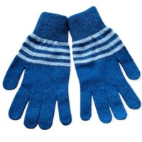 Men's Blue Merino Lambswool Gloves