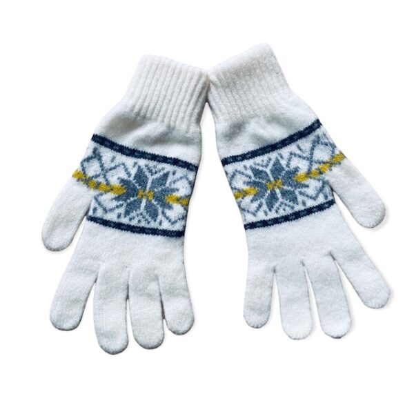 White Womens Merino Lambswool Gloves