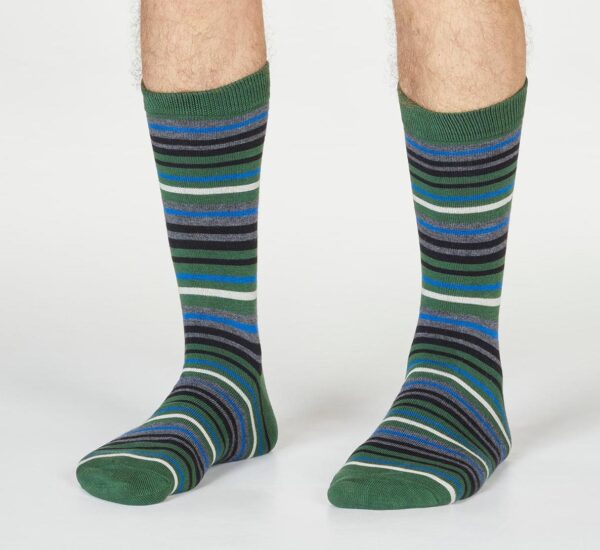 SPM702-OLIVE-GREEN--Watson-Bamboo-Organic-Cotton-Stripe-Socks-In-Olive-Green-2