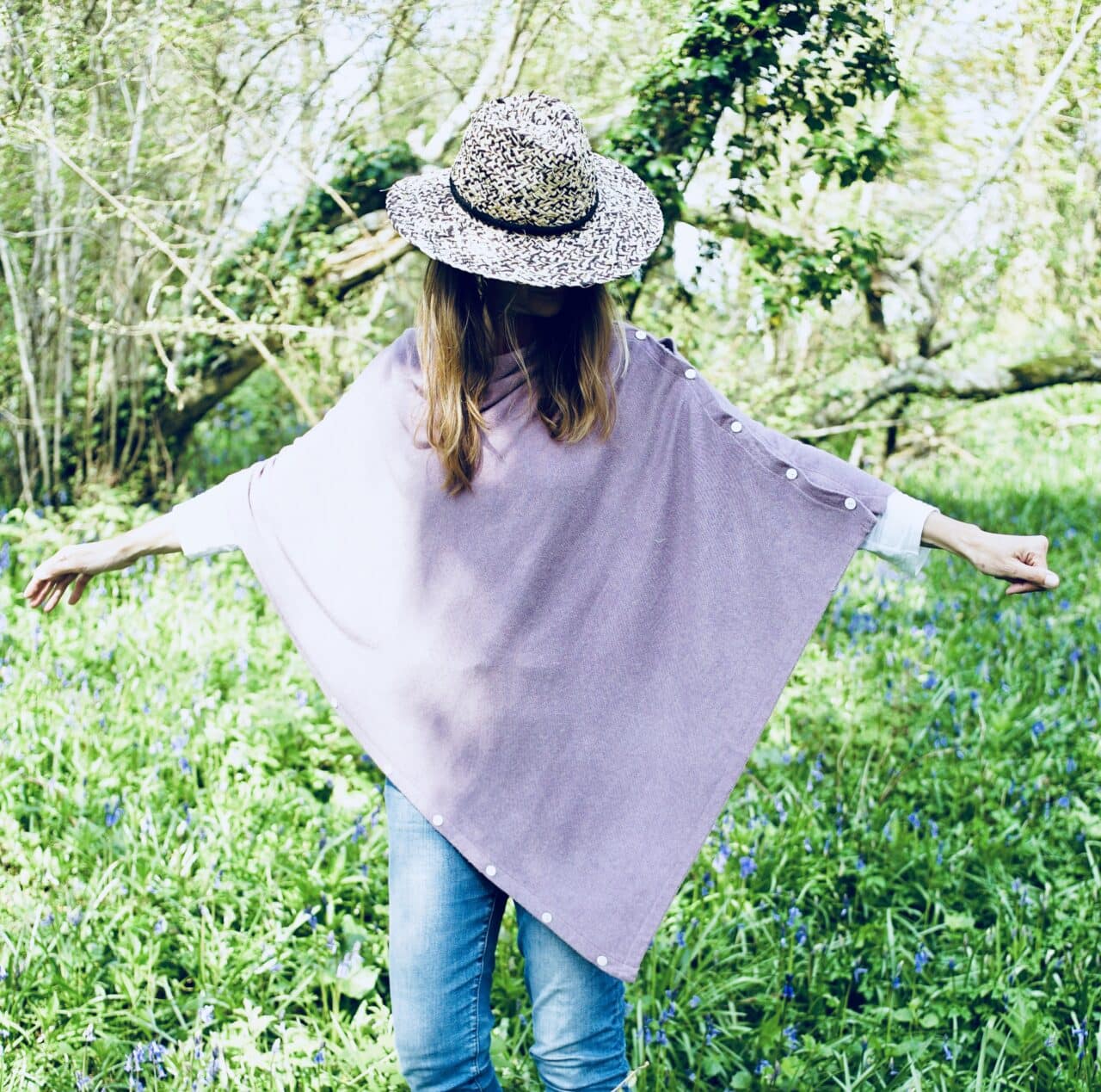 Dusky Pink Fairtrade Cashmere Button Poncho - Wild Wool