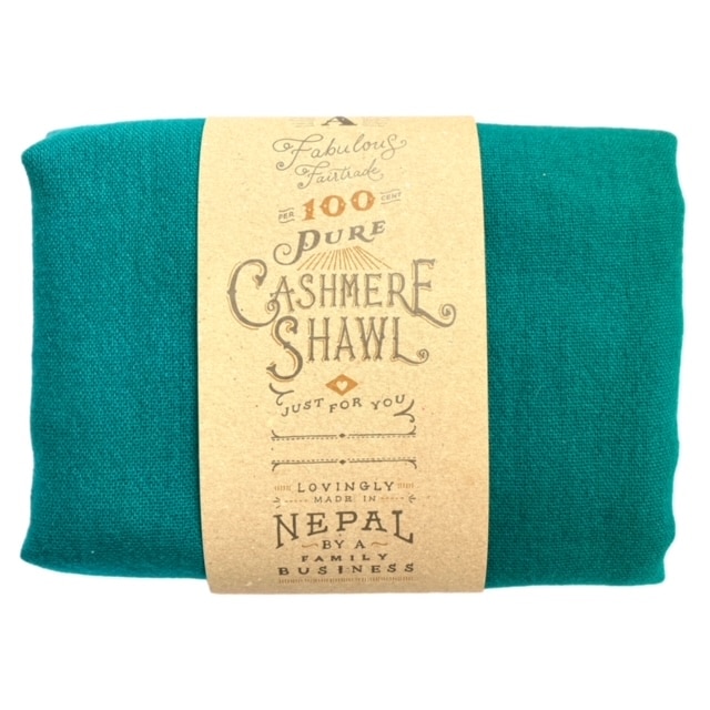 Fairtrade cashmere scarf green
