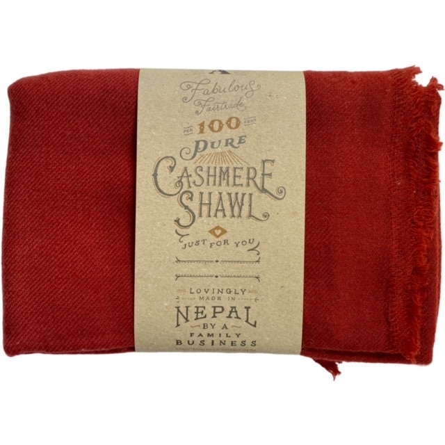 Fairtrade cashmere scarf red