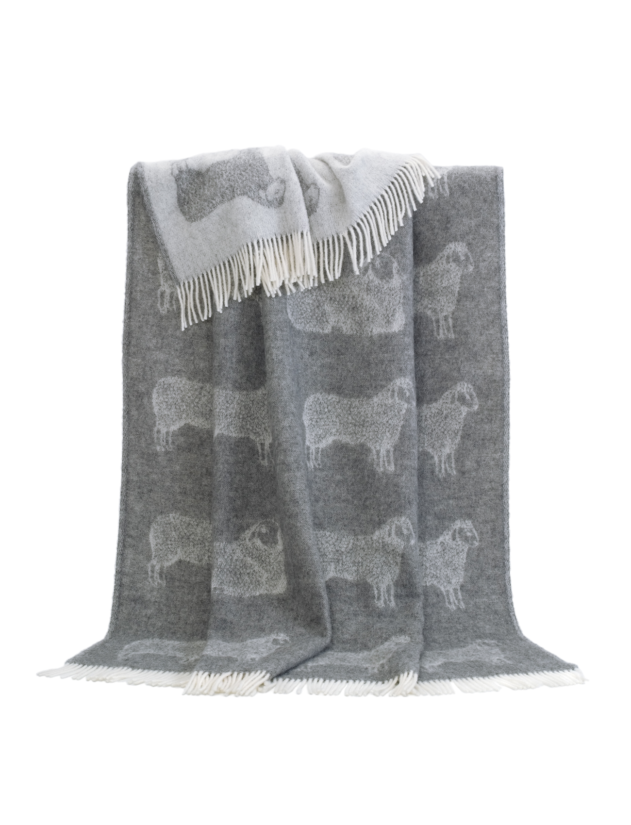 Grey sheep throw, wool