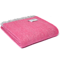 Pink and silver Pure wool throw