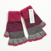 Berry Merino Wool fingerless gloves