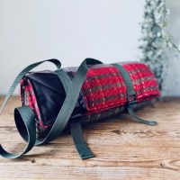'Acer Mahogany' Recycled Pure Wool Picnic Blanket (Cotton Wax Backing)