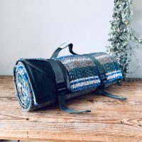 'Aspen Sage' Picnic Blanket Recycled Pure Wool (Cotton Wax Backing)