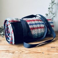 ' Sycamore Navy' Recycled Pure Wool Picnic Blanket