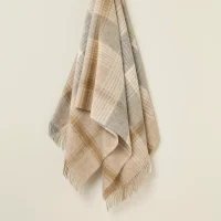 Lambswool Throw Natural Classic Check