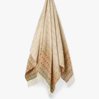 Lambswool Throw Ombre Diamond -Teracotta