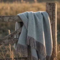 Cosy Aqua Pure Wool Throw