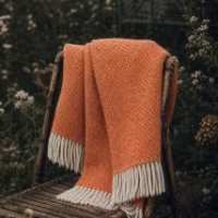 Pumpkin Illusion Pure Wool Throw