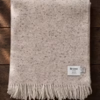 Pure Wool Throw Tweedy Oatmeal