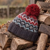 Fairtrade Men's Pure Wool (Red) Clifden Bobble Hat