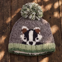 Fairtrade Children's Pure Wool  Badger Bobble Hat