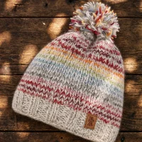 Fairtrade Mohair Blend 'Bright Skies' Langtang Bobble Hat