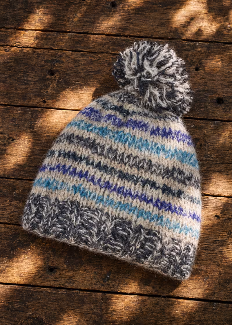 pachamama-langtang-ocean-wool-bobble-beanie-hat-ww pachamama-langtang-ocean-wool-bobble-beanie-hat-ww