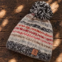 Fairtrade Mohair Blend 'Red Earth' Langtang Bobble Beanie