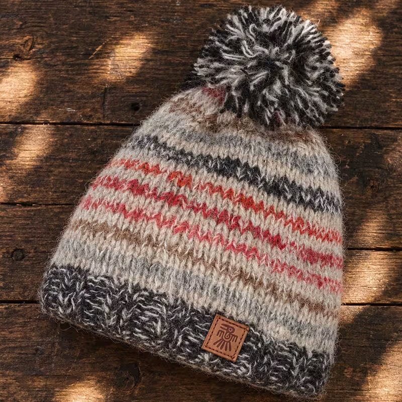 pachamama-langtang-red-wool-bobble-beanie-hat-ww pachamama-langtang-red-wool-bobble-beanie-hat-ww