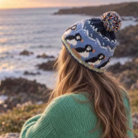 Fairtrade Pure Wool Puffin Bobble Beanie