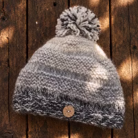 Fairtrade Mohair Blend 'Smoke' Sierra Nevada Bobble Hat