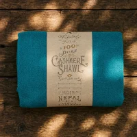 Teal Fairtrade Cashmere Shawl